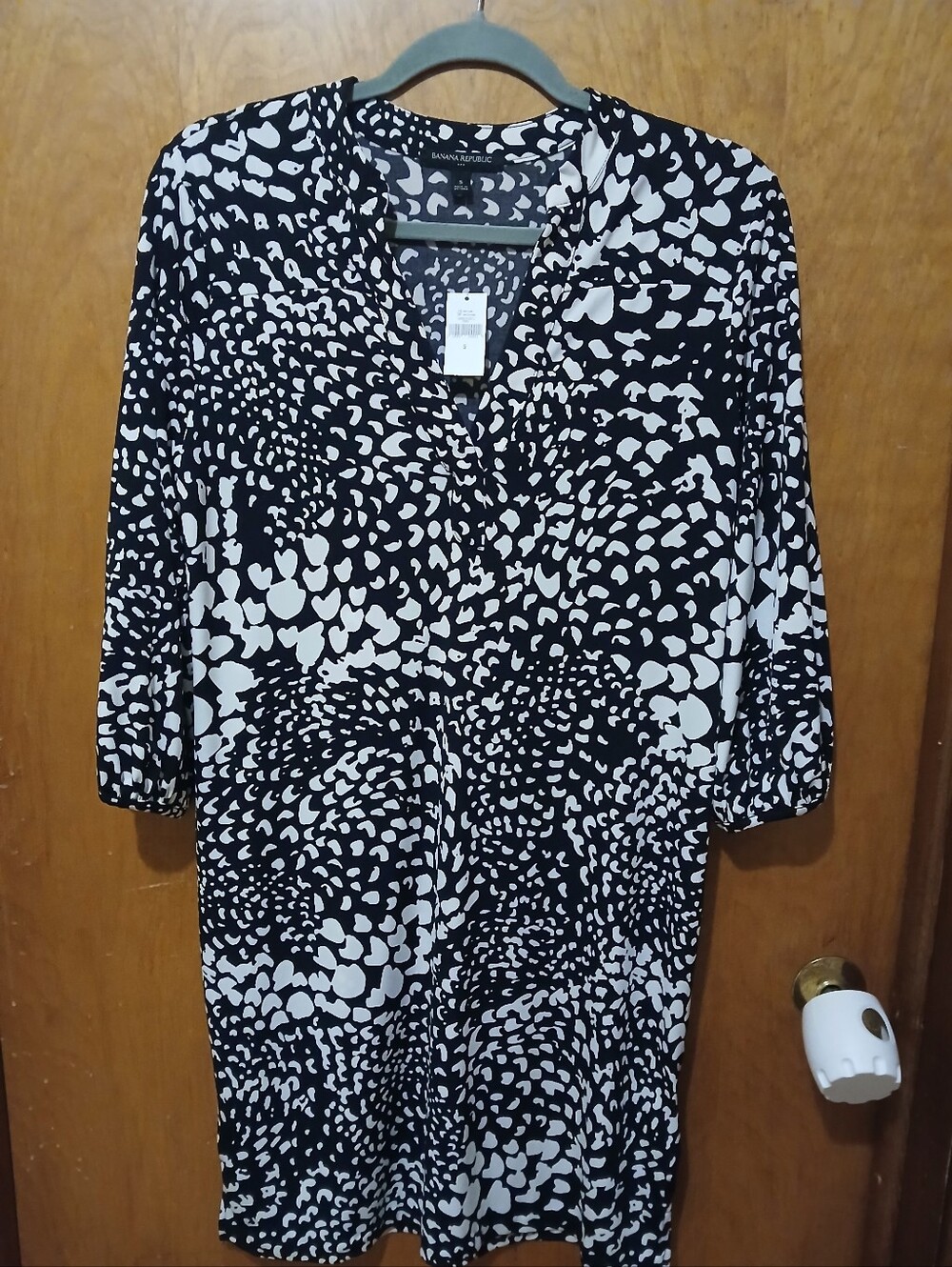 Banana Republic Black and White Printed Tunic Dress